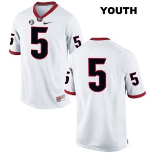 Youth Georgia Bulldogs NCAA #5 Julian Rochester Nike Stitched White Authentic No Name College Football Jersey CAL4054ZQ